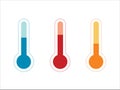 Weather thermometers icon. The symbol Measures hot, warm, and cold weather.